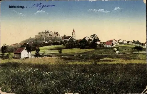 Ak Lichtenberg Elsass Bas Rhin, Blick auf den Ort