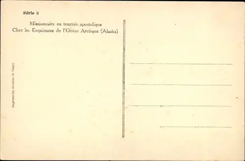 Ak Alaska, Missionnaire en tournée apostolique, Chez les Esquimaux, Arctique 