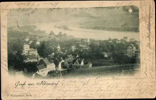 Mondschein Ak Rhöndorf Bad Honnef am Rhein, Panorama