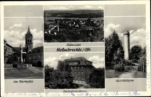 Ak Helmbrechts in Oberfranken, Aussichtsturm, Zentralschulhaus, Marktplatz