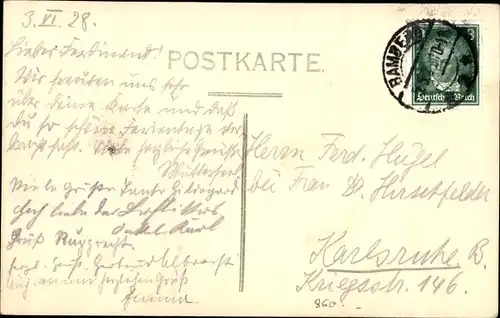 Foto Ak Bamberg in Oberfranken, Blick auf ein Wohnhaus