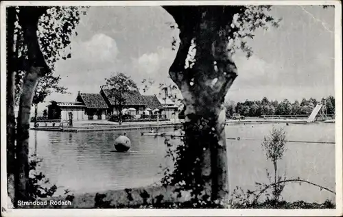 Ak Bad Rodach Oberfranken Bayern, Strandbad, Wasserrutsche