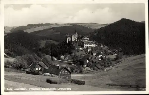 Ak Lauenstein Ludwigsstadt in Oberfranken, Fränkisch Thüringische Grenzwarte, Blick auf den Ort