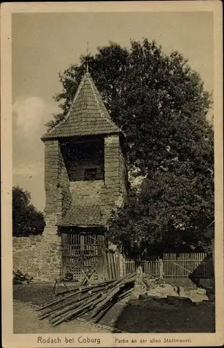 Ak Bad Rodach Oberfranken Bayern, Partie an der alten Stadtmauer