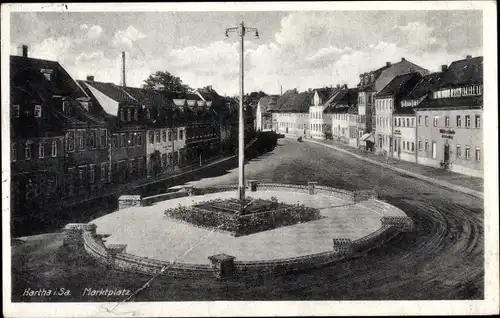 Ak Hartha in Sachsen, Marktplatz