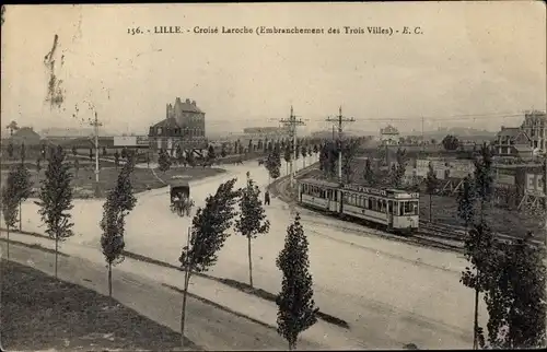 Ak Lille Nord, Croise Laroche, Embranchement des Trois Villes, tramway