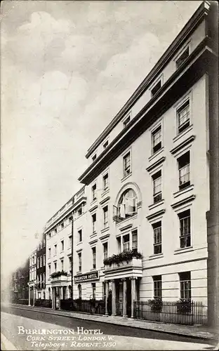 Ak London City England, Burlington Hotel, Cork Street
