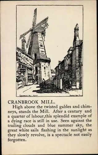 Künstler Ak Cranbrook London England, Mill, Windmühle