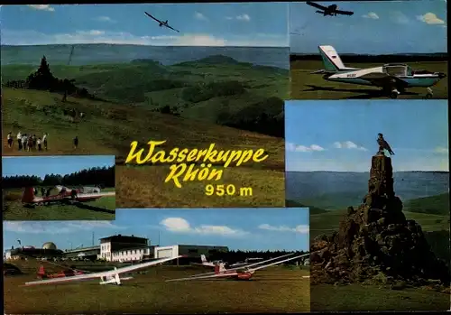 Ak Gersfeld in der Rhön Hessen, Segelflugzeuge auf der Wasserkuppe