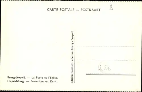 Ak Bourg Leopold Leopoldsburg Flandern Limburg, La Poste, L'Eglise