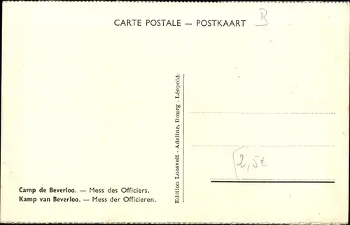 Ak Beverloo Beverlo Beringen Flandern Limburg, Mess des Officiers