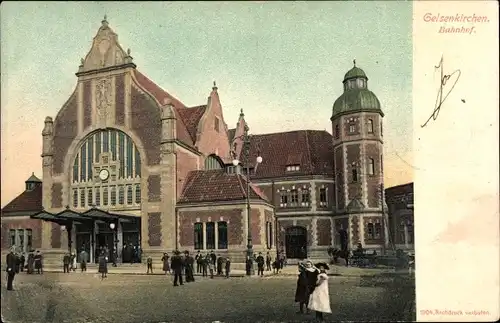 Ak Gelsenkirchen im Ruhrgebiet, Hauptbahnhof, Straßenseite