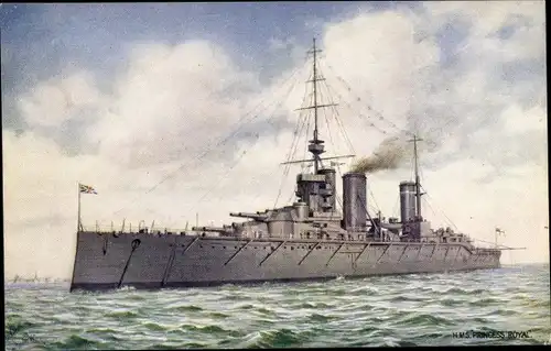 Künstler Ak Britisches Kriegsschiff, HMS Princess Royal, Battle Cruiser