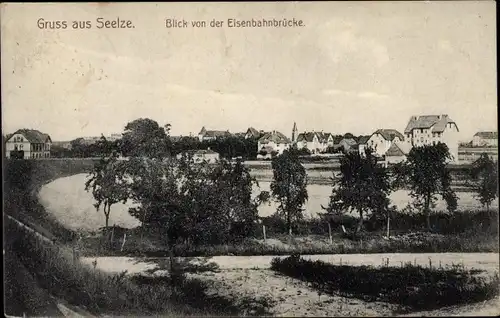 Ak Seelze in Niedersachsen, Blick von der Eisenbahnbrücke