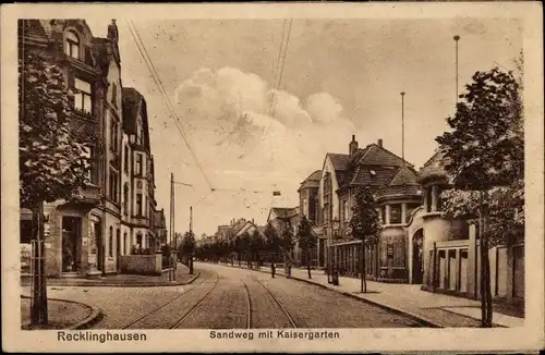 Ak Recklinghausen im Ruhrgebiet, Sandweg mit Kaisergarten
