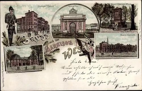 Litho Wesel, Kaserne Esplanade, Berliner Tor, Denkmal