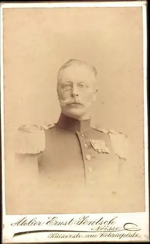 CdV Major Kutzen, Portrait in Uniform, Kommandeur der Kriegsschule Neisse, Cursus 1894/95