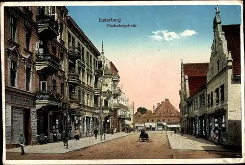 Ak Tschernjachowsk Insterburg Ostpreußen, Hindenburgstraße, Geschäft