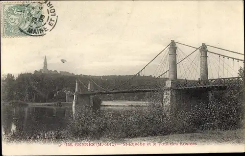 Ak Gennes Maine et Loire, Saint Eusebe, Le Pont des Rosiers