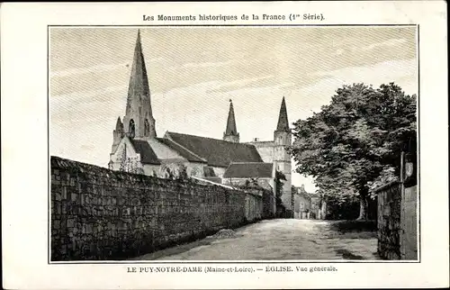 Ak Le Puy Notre Dame Maine et Loire, Eglise, Vue generale