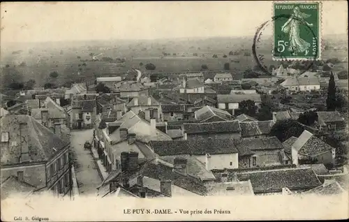 Ak Le Puy Notre Dame Maine et Loire, Vue prise des Preaux