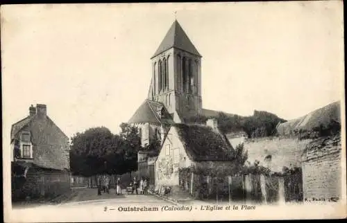 Ak Ouistreham Calvados, L'Eglise, La Place