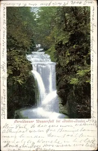 Ak Geroldsau Lichtental Baden Baden am Schwarzwald, Geroldsauer Wasserfall