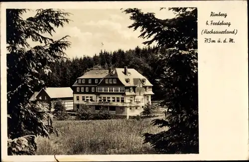 Ak Rimberg im Hochsauerland, Blick auf Hotel Knoche, Fernsicht