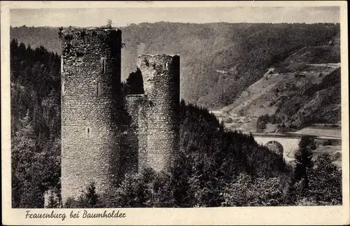 Ak Frauenburg an der Nahe, Ruine mit Umgebung