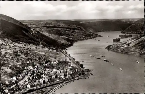 Ak Trechtingshausen am Rhein, Ort mit Umgebung