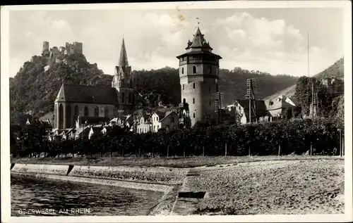 Ak Oberwesel am Rhein, Kirche, Ruine, Haagsturm, Ort