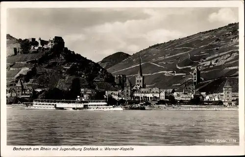 Ak Bacharach am Rhein, Burg Stahleck, Wernerkapelle