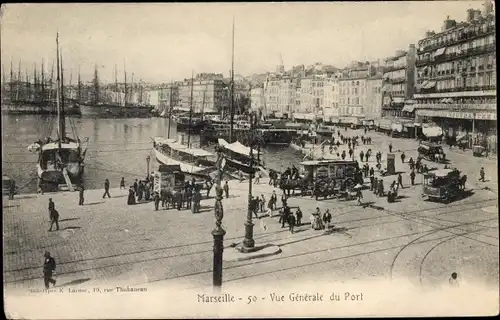 Ak Marseille Bouches du Rhône, Vue Generale du Port