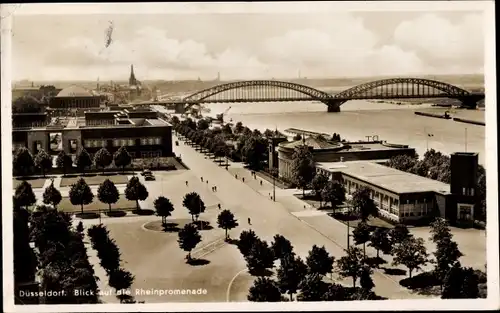 Ak Düsseldorf am Rhein, Blick auf die Rheinpromenade