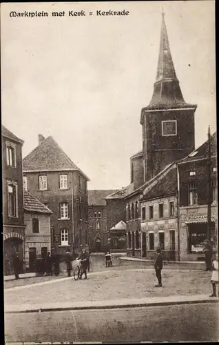 Ak Kerkrade Limburg Niederlande, Marktplein met Kerk