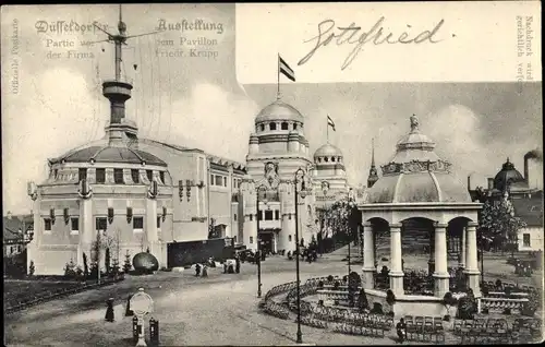 Ak Düsseldorf am Rhein, Industrie und Gewerbeausstellung 1902, Krupp Pavillon