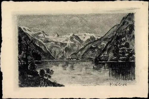 Künstler Ak Schönau am Königssee Oberbayern, Königssee