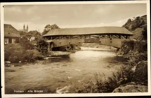 Ak Forbach im Schwarzwald, Alte Brücke