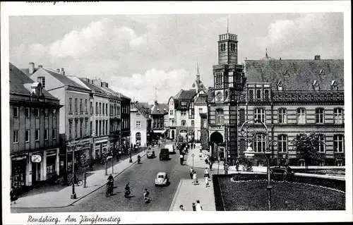 Ak Rendsburg in Schleswig Holstein, Jungfernstieg