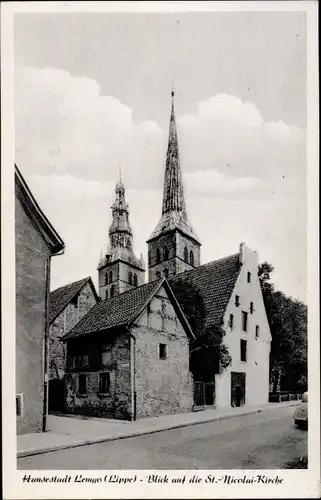 Ak Lemgo in Nordrhein Westfalen, Blick auf die Sankt Nicolaikirche