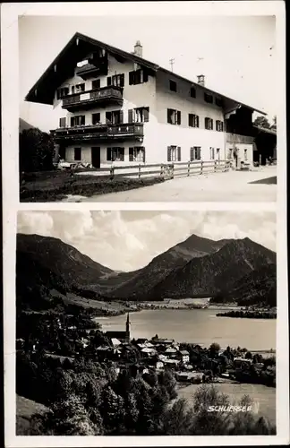 Ak Schliersee in Oberbayern, Wohnhaus, Totalansicht der Ortschaft