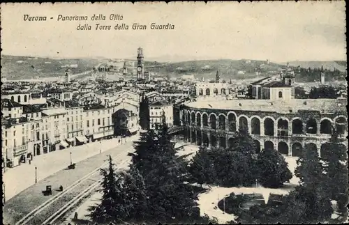 Ak Verona Veneto, Panorama della Citta dalla Torre della Grand Guardia