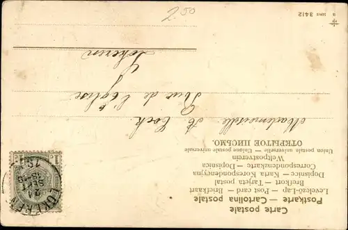 Präge Ak Kind mit Wanderstock und Nachttopf