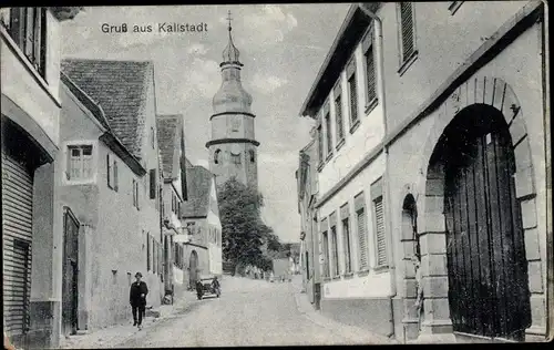 Ak Kallstadt an der Weinstraße, Straßenpartie, Kirchturm, Tor