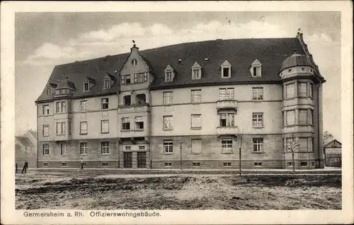 Ak Germersheim in der Rheinebene Rheinland Pfalz, Blick auf das Offizierswohngebäude