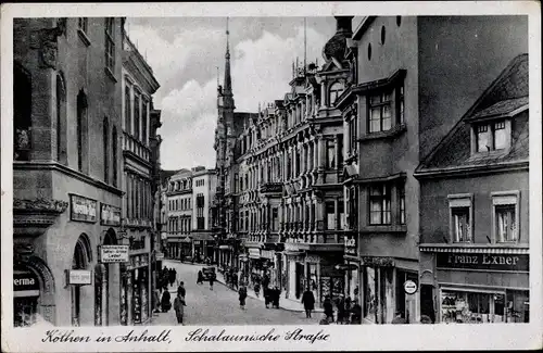 Ak Köthen in Anhalt, Schalaunische Straße, Geschäfte, Franz Exner