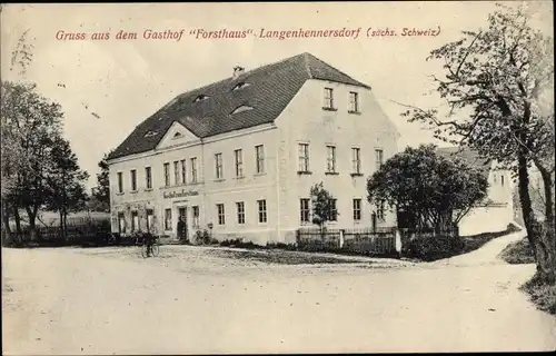 Ak Langenhennersdorf Bad Gottleuba in Sachsen, Gasthof Forsthaus