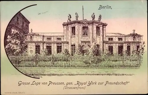 Künstler Ak Berlin Mitte, Große Loge von Preußen, gen. Royal York zur Freundschaft, Villa Kamecke