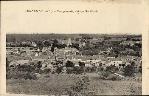 Ak Gennes Maine et Loire, Vue generale, Coteau Saint Veterin
