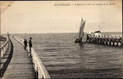 Ak Ouistreham Calvados, L'Entree du Port au moment de la Maree